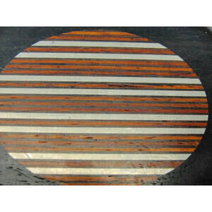 1975 Pewter Handmade Signed GHHR & Stamp Exotic Wood Inlay Vintage Belt Buckle